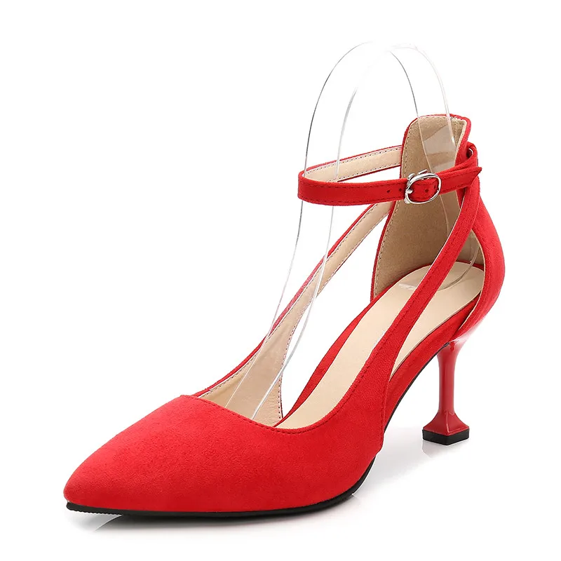 Summer Big Size Flock Shoes Sandals Women Party Fashion Shallow Pointed Toe Ankle Strap Thin High Heels Shoes MS-B0051
Summer Big Size Flock Shoes Sandals Women Party Fashion Shallow Pointed Toe Ankle Strap Thin High Heels Shoes MS-B0051