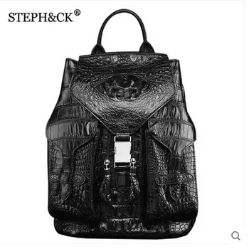 

shidifenni new crocodile skin lover's crocodile leather men backpack-travel leisure large capacity double shoulder bag