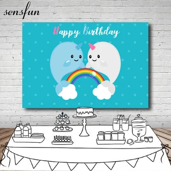 Sensfun Turquoise Theme Cartoon Narwhal Rainbow Backdrop Children Happy Birthday Newborn Baby Shower Backgrouds 7x5FT Vinyl
Sensfun Turquoise Theme Cartoon Narwhal Rainbow Backdrop Children Happy Birthday Newborn Baby Shower Backgrouds 7x5FT Vinyl