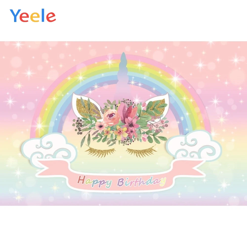 Yeele Unicorn Flower Rainbow Light Bokeh Birthday Baby Photography Background Customized Photographic Backdrops for Photo Studio
Yeele Unicorn Flower Rainbow Light Bokeh Birthday Baby Photography Background Customized Photographic Backdrops for Photo Studio