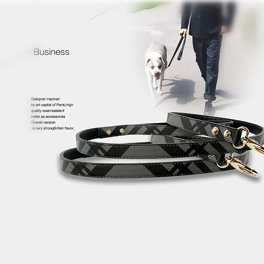 Luxury Designer Pet Leash For Dog Cat Animals Chihuahua Puppy Walking Leads 115 CM 45 Inch Black /Gray Plaid Cowhide Leather
Luxury Designer Pet Leash For Dog Cat Animals Chihuahua Puppy Walking Leads 115 CM 45 Inch Black /Gray Plaid Cowhide Leather