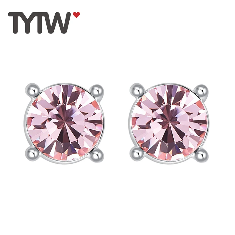 TYTW Crystals from Austrian AB Pink Quartz Fashion Earring Women Stud Earrings Jewelry Round Party Gift Ear Loop
TYTW Crystals from Austrian AB Pink Quartz Fashion Earring Women Stud Earrings Jewelry Round Party Gift Ear Loop