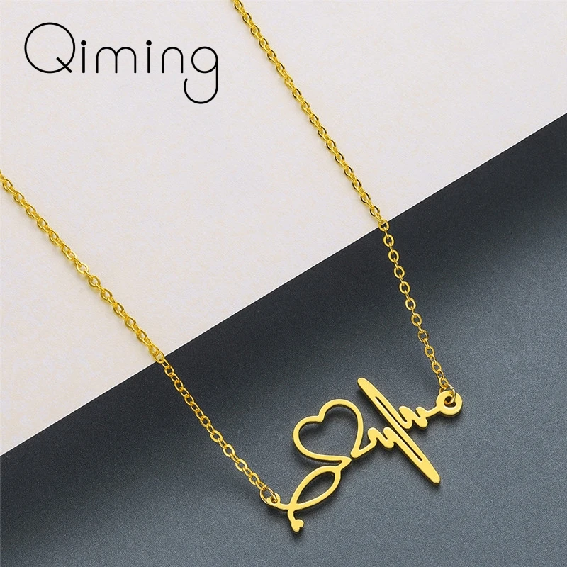 Love Heartbeat Necklaces & Pendants For Women Silver Stainless Steel Doctor Medical Wedding Jewelry Gold Chain Necklace
Love Heartbeat Necklaces & Pendants For Women Silver Stainless Steel Doctor Medical Wedding Jewelry Gold Chain Necklace