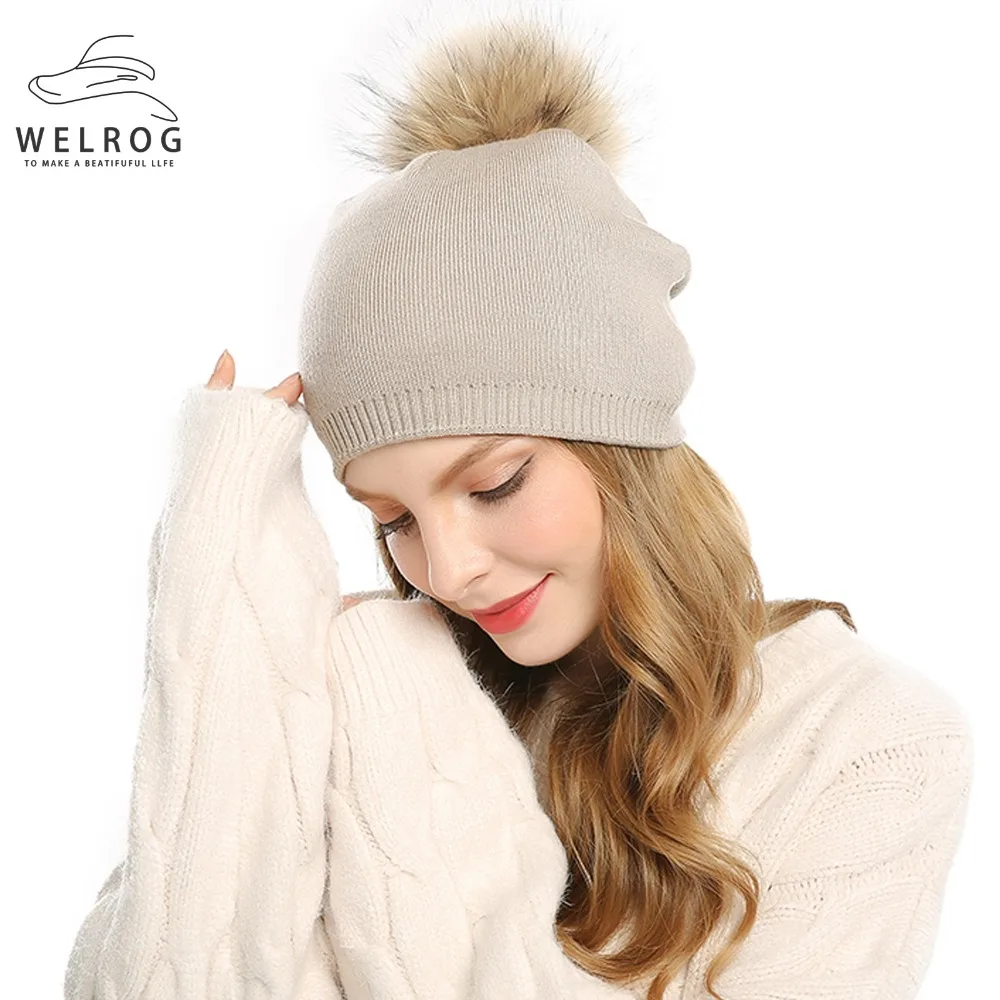 WELROG Winter Cashmere Knitted Hat Charm Women Beanies Caps Real Pompoms Ball Warm Brand Hat for Women Thick Female Cap
WELROG Winter Cashmere Knitted Hat Charm Women Beanies Caps Real Pompoms Ball Warm Brand Hat for Women Thick Female Cap