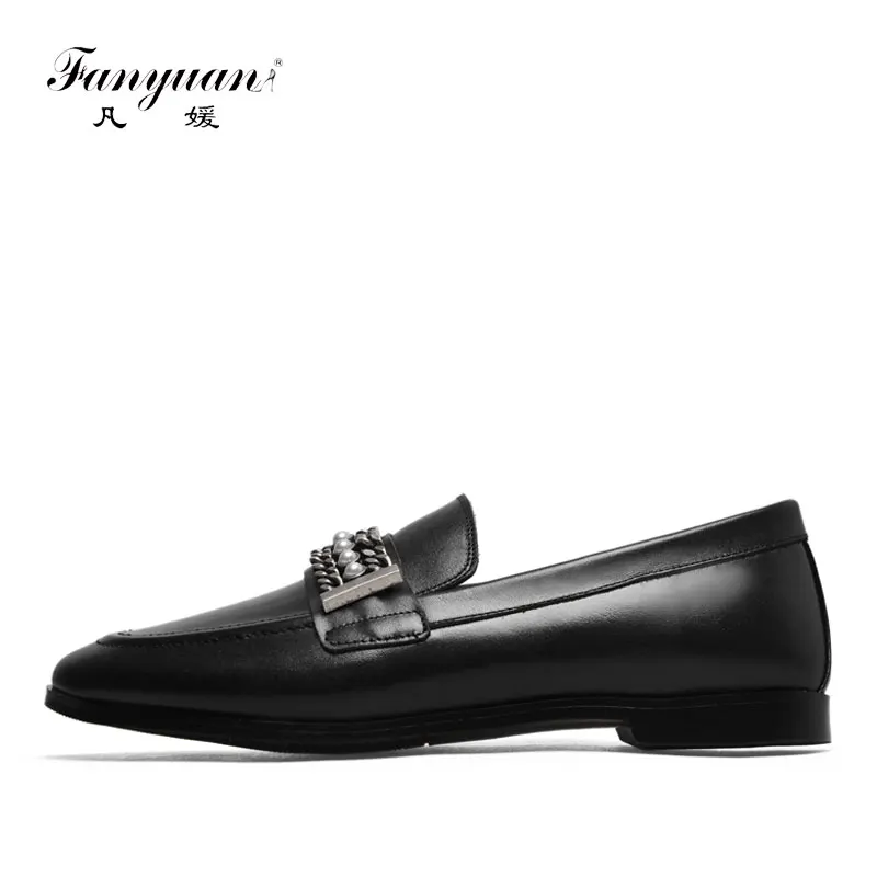 Fanyuan Flat Shoes Women Stylish Chain Brogue Shoes Genuine Leather Pointed Toe Casual Footwear Outdoor Soft Comfortable Shoes
Fanyuan Flat Shoes Women Stylish Chain Brogue Shoes Genuine Leather Pointed Toe Casual Footwear Outdoor Soft Comfortable Shoes