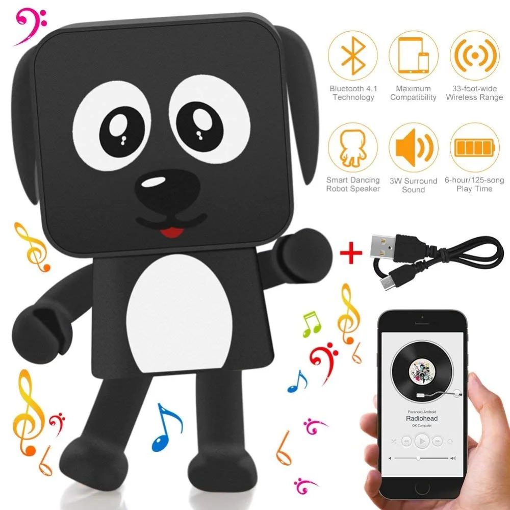 Portable Wireless Bluetooth Speaker Cartoon Dance Robot Dog Sound Box Cute Mini Puppy Boombox Blue tooth Speaker for Children PC
Portable Wireless Bluetooth Speaker Cartoon Dance Robot Dog Sound Box Cute Mini Puppy Boombox Blue tooth Speaker for Children PC
