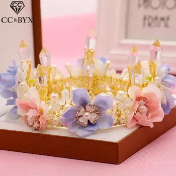 CC tiaras crowns round hairbands gold-color flowers crystal rhinestones wedding hair accessories for bride fashion jewelry s398
CC tiaras crowns round hairbands gold-color flowers crystal rhinestones wedding hair accessories for bride fashion jewelry s398