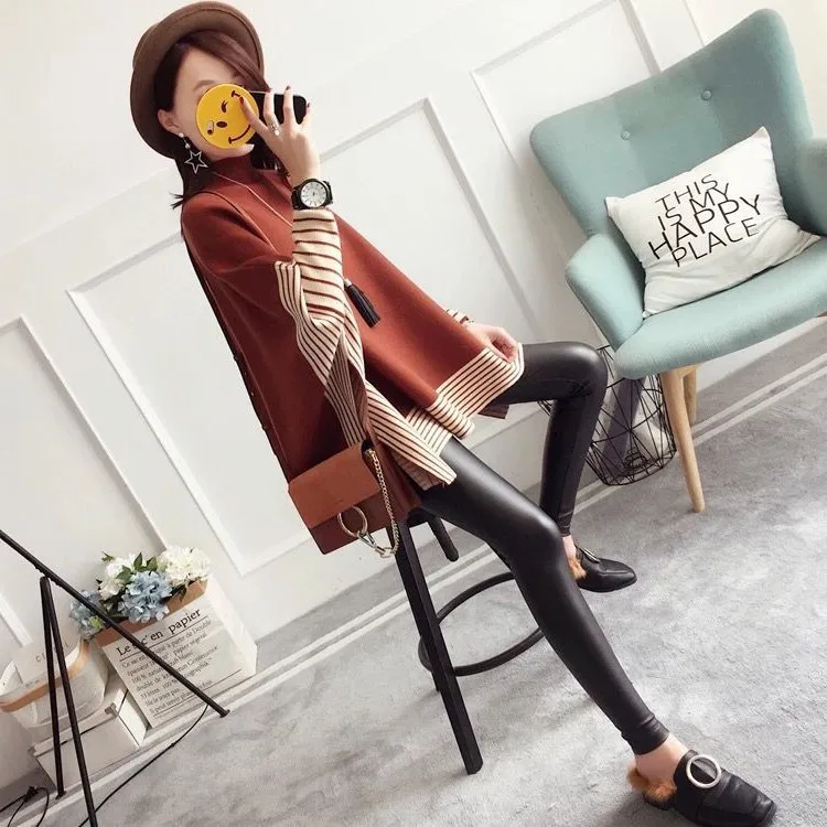 كنزة صوفية حريمي موضة شال خريفي وشتوي دافئ غير رسمي فضفاض محبوك جديد بلوفرات تريند كنزة صوفية حريمي موضة شال خريفي وشتوي دافئ غير رسمي فضفاض محبوك جديد بلوفرات تريند