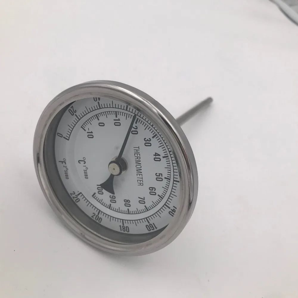 Bi-metal Thermometer 3"Face & 6"Probe, 1/2"MNPT, 0~220F degree, Brewer Thermometer, Homebrew Kettle
Bi-metal Thermometer 3"Face & 6"Probe, 1/2"MNPT, 0~220F degree, Brewer Thermometer, Homebrew Kettle