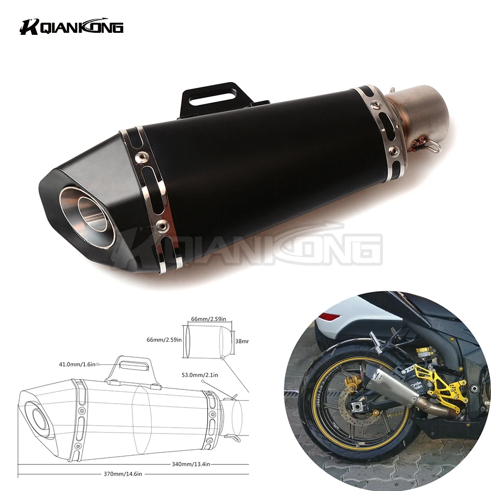 Universal Scooter Modified Muffler exhaust pipe For KAWASAKI ER6N NINJA 250 300 ZX6R ZX10R/ABS Z1000 Z900 Z1000SX Z300 Z250 Z800
Universal Scooter Modified Muffler exhaust pipe For KAWASAKI ER6N NINJA 250 300 ZX6R ZX10R/ABS Z1000 Z900 Z1000SX Z300 Z250 Z800