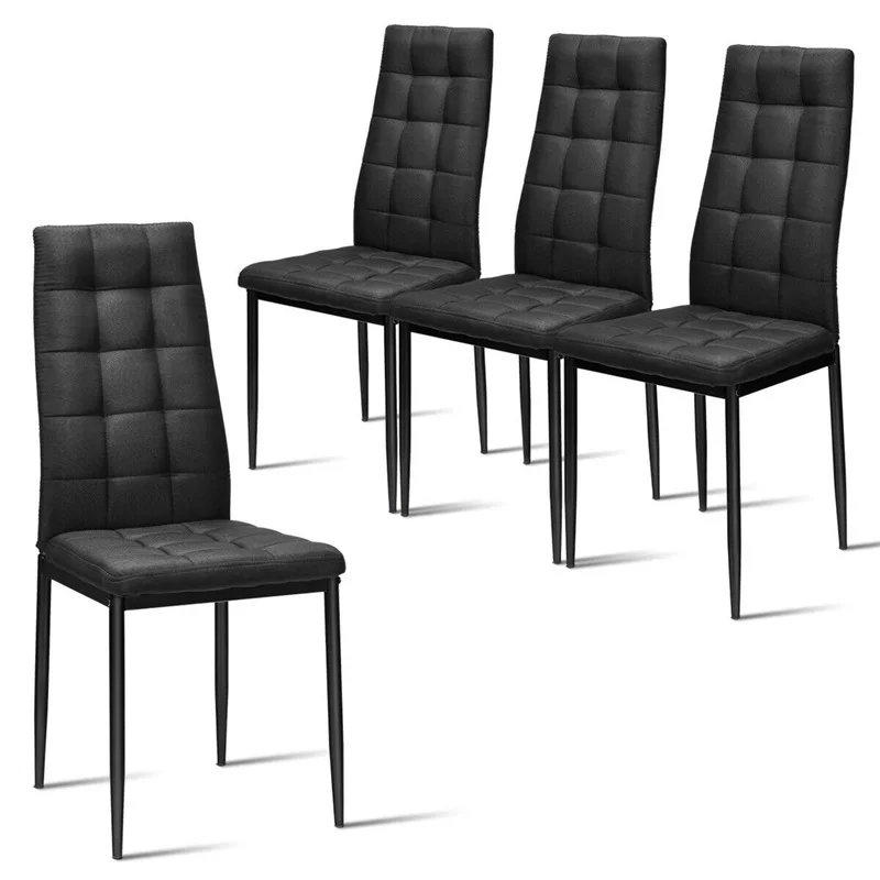 Set of 4 Kitchen Dining Side Fabric Cushion Chairs Black Morden Dining Room Chairs HW60370
Set of 4 Kitchen Dining Side Fabric Cushion Chairs Black Morden Dining Room Chairs HW60370