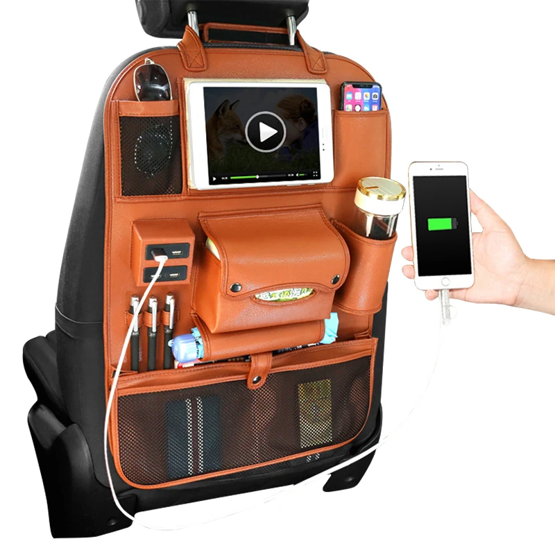 Carbon Fiber Leather Car Seat Back Bag With 4 USB Charging Interface Multifunction Travel Storage Organizer Pocket
Carbon Fiber Leather Car Seat Back Bag With 4 USB Charging Interface Multifunction Travel Storage Organizer Pocket