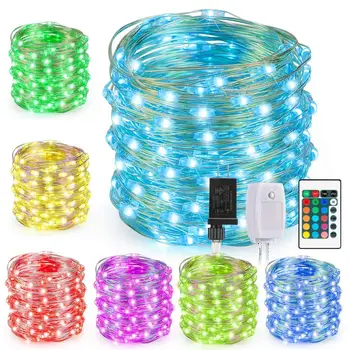 Kohree US Plug Led String Lights 12m120leds Fairy Lights Silver Wire for Christmas Holiday Outdoor Decor 16 Multi Color Changing
Kohree US Plug Led String Lights 12m120leds Fairy Lights Silver Wire for Christmas Holiday Outdoor Decor 16 Multi Color Changing