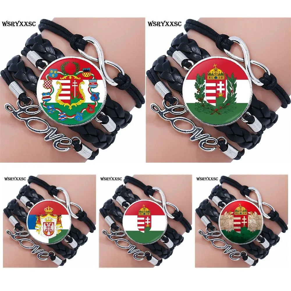Jewelry Glass Cabochon Multilayer Black/Brown Leather Bracelet Bangle For Women Choker Hungary Flag
Jewelry Glass Cabochon Multilayer Black/Brown Leather Bracelet Bangle For Women Choker Hungary Flag