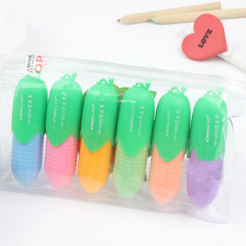 6 Pcs/set Cute Mini Corn Shape highlighters Cute fluorescent marker pen for reading book Stationery Office School supplies
6 Pcs/set Cute Mini Corn Shape highlighters Cute fluorescent marker pen for reading book Stationery Office School supplies