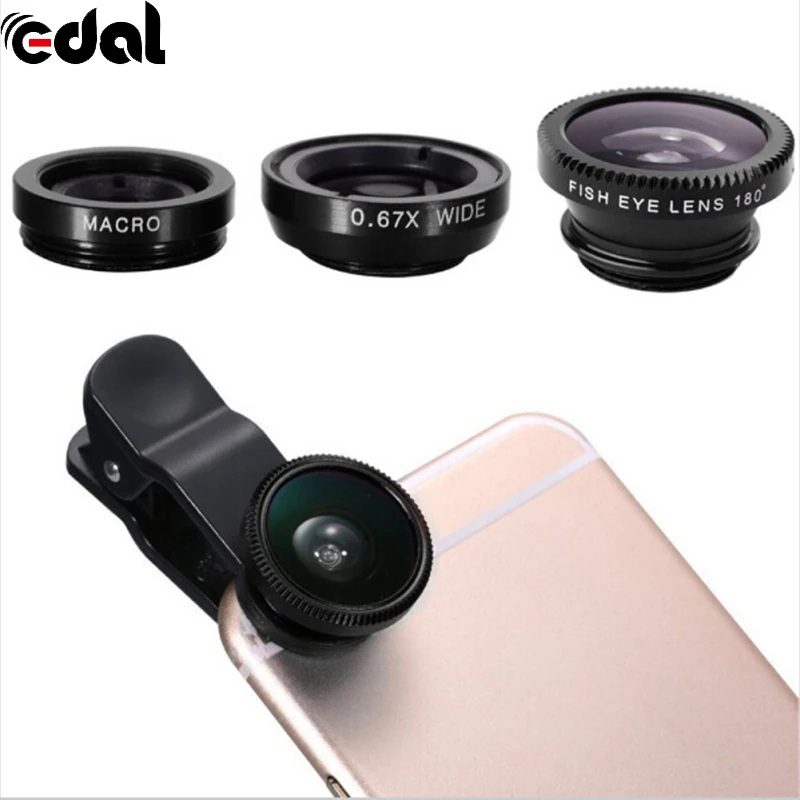 180 Degree Mini Clip-on Cell Phone Camera Lens Kit Fish Eye Lens + 0.67 X Wide Angle + Macro Lens For Phones
180 Degree Mini Clip-on Cell Phone Camera Lens Kit Fish Eye Lens + 0.67 X Wide Angle + Macro Lens For Phones