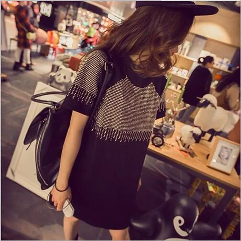 Plus Size Women Summer Dresses 2019 Fashion Casual Short Sleeve Vestidos Sexy Rivet Diamonds Dress Shirt Loose Black Dress QV786
Plus Size Women Summer Dresses 2019 Fashion Casual Short Sleeve Vestidos Sexy Rivet Diamonds Dress Shirt Loose Black Dress QV786
