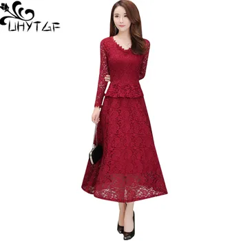 UHYTGF XL-6XL plus size dress female New Korean fashion lace autumn dress fake two long dresses elegant ladies beach Dresses 246
UHYTGF XL-6XL plus size dress female New Korean fashion lace autumn dress fake two long dresses elegant ladies beach Dresses 246