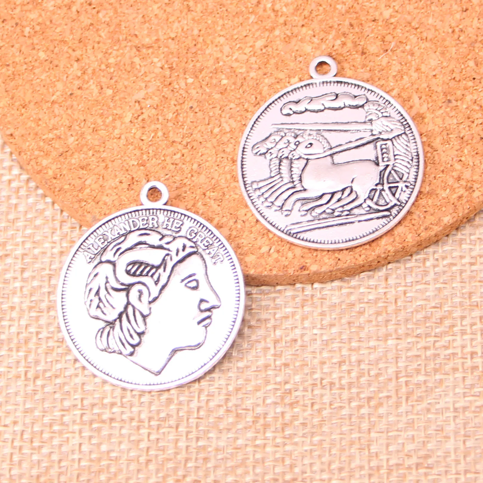28pcs metal antique alloy charm tibetan silver Coin pendant fit jewelry making 28mm | Украшения и аксессуары