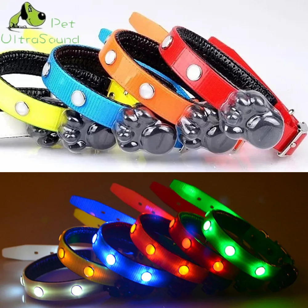 

ULTRASOUND PET Dog Led Collar For Cat Glow Collar LED Pet Products For Pet TPU Luminous Necklace Gem LED Dog Collars Size S M L