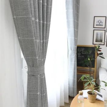 Plaid Linen Curtains For Living Room Yarn Dyed Modern Tulle For Bedroom Thick Curtain Window Home Decoration
Plaid Linen Curtains For Living Room Yarn Dyed Modern Tulle For Bedroom Thick Curtain Window Home Decoration