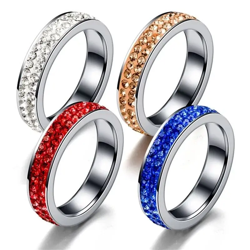 Wholesale Jewelry -- ( 3pcs/pack ) 2 Row Lines Clear / Red / Blue / Brow Crystal Rings for Women No Change Color
Wholesale Jewelry -- ( 3pcs/pack ) 2 Row Lines Clear / Red / Blue / Brow Crystal Rings for Women No Change Color