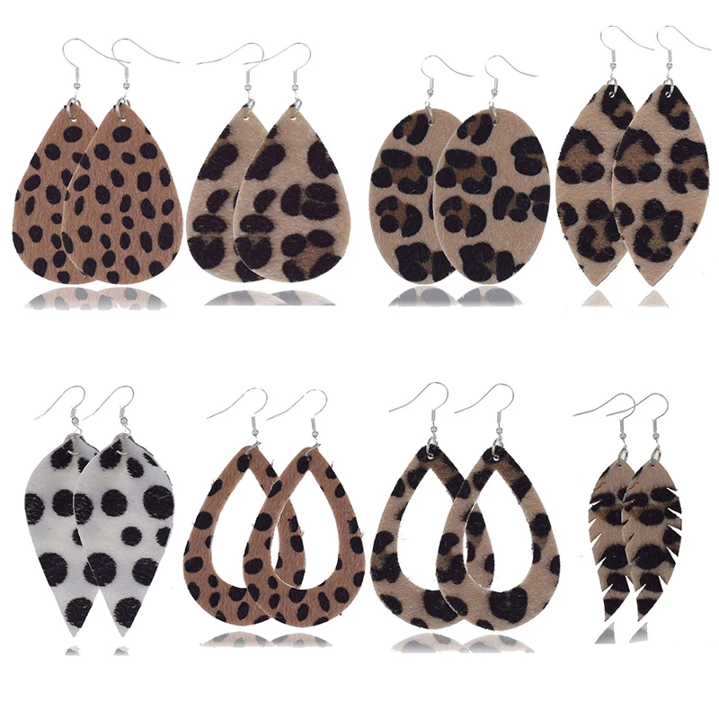 Genuine Leather Leopard Hollow Out Feather Teardrop Leaf Earrings Horse Fur Colorful Leather Water Drop Earrings Wholesale
Genuine Leather Leopard Hollow Out Feather Teardrop Leaf Earrings Horse Fur Colorful Leather Water Drop Earrings Wholesale