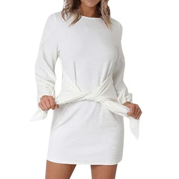 Women Straight Dress Summer Nice O-Neck Long Sleeve Knitting Mini Dress White Fashion Sexy Dress Straight Polyester Fiber
Women Straight Dress Summer Nice O-Neck Long Sleeve Knitting Mini Dress White Fashion Sexy Dress Straight Polyester Fiber