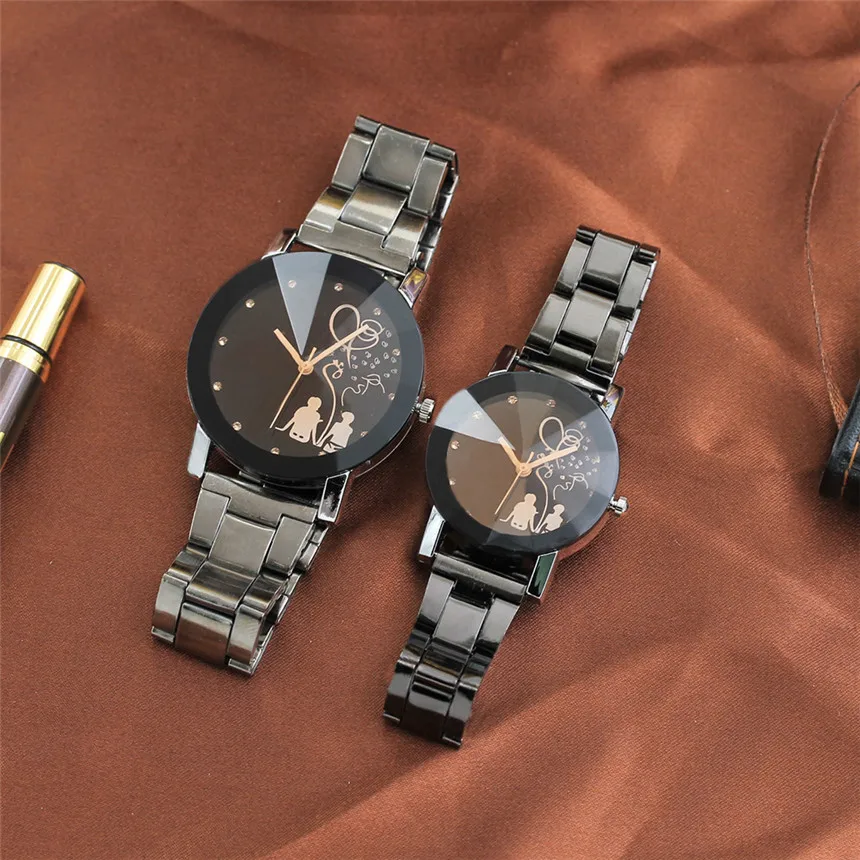 Новые модные парные часы студенческие стильные со стеклянным стальным браслетом