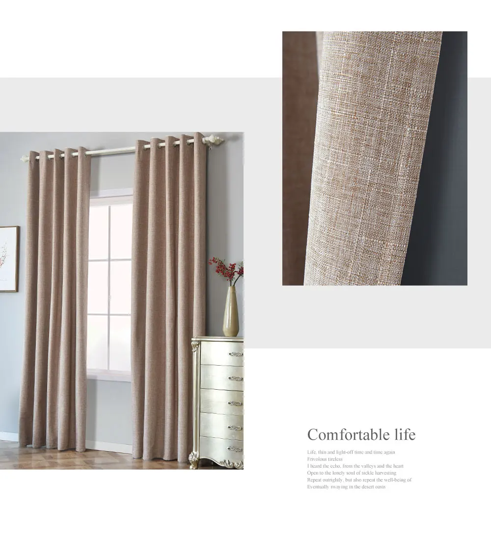 ZG090 LOZUJOJU Full shading solid color curtains for living room windows simple design bedroom thick fabric all match curtains elegant (11)