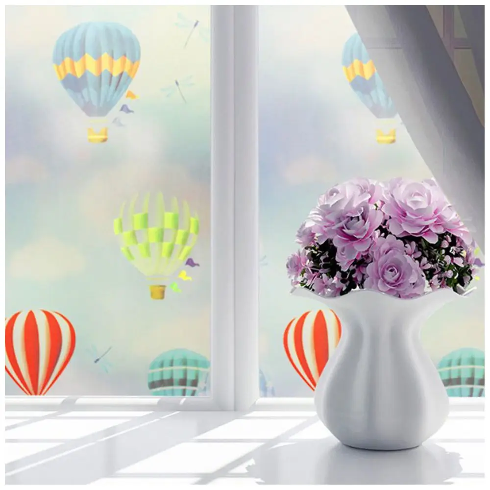 Bedroom Bathroom Home Waterproof Glass Window Privacy Film Sticker PVC Frosted hot air balloon | Дом и сад