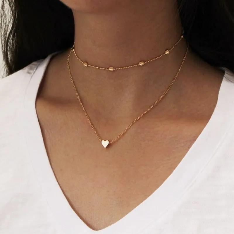 2018 New Fashion Double Layer Silver Chain Love Heart Necklace For Women Beads Choker Pendant Necklace Choker 8ND291
2018 New Fashion Double Layer Silver Chain Love Heart Necklace For Women Beads Choker Pendant Necklace Choker 8ND291