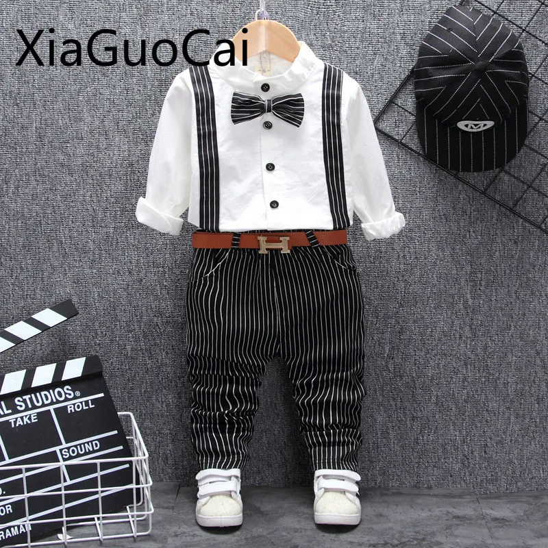 Комплект одежды для мальчиков из двух предметов хлопковая рубашка с воротником