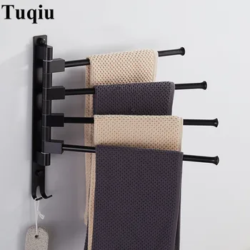 New 2-5 Swivel Towel Bars Aluminum Wall Mounted Bathroom Towel Rail with Hooks Rack Bathroom Towel Holder Black Towel Hanger 
New 2-5 Swivel Towel Bars Aluminum Wall Mounted Bathroom Towel Rail with Hooks Rack Bathroom Towel Holder Black Towel Hanger