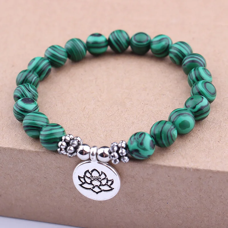Trendy Stone Beads Bracelet Chrysocolla Beads With Lotus Flower Charm Bracelet Chakra Jewelry For Woman Free Shipping
Trendy Stone Beads Bracelet Chrysocolla Beads With Lotus Flower Charm Bracelet Chakra Jewelry For Woman Free Shipping