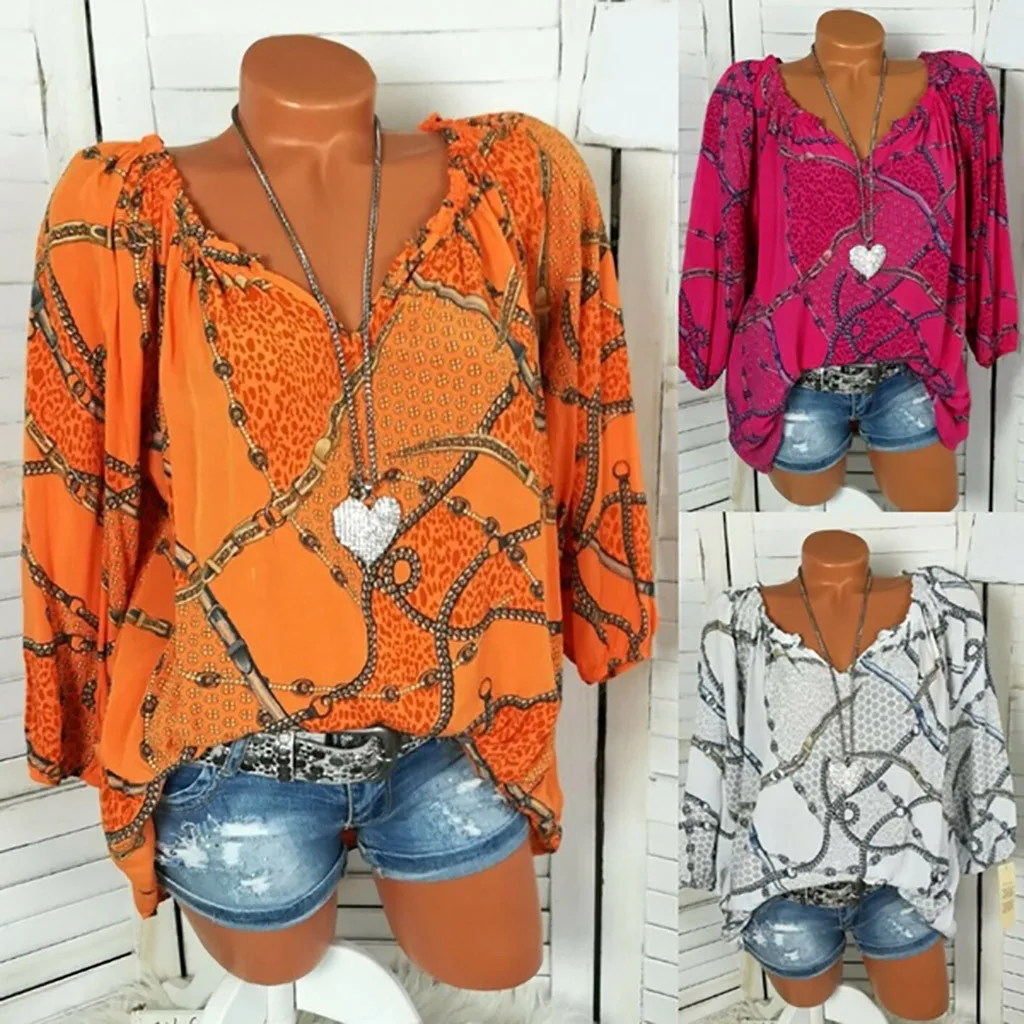 Fashion tee shirt femme футболка Women Plus Size Loose Print V-Neck Long Sleeve Blouse Pullover Shirt modis Tops Tees &35
Fashion tee shirt femme футболка Women Plus Size Loose Print V-Neck Long Sleeve Blouse Pullover Shirt modis Tops Tees &35