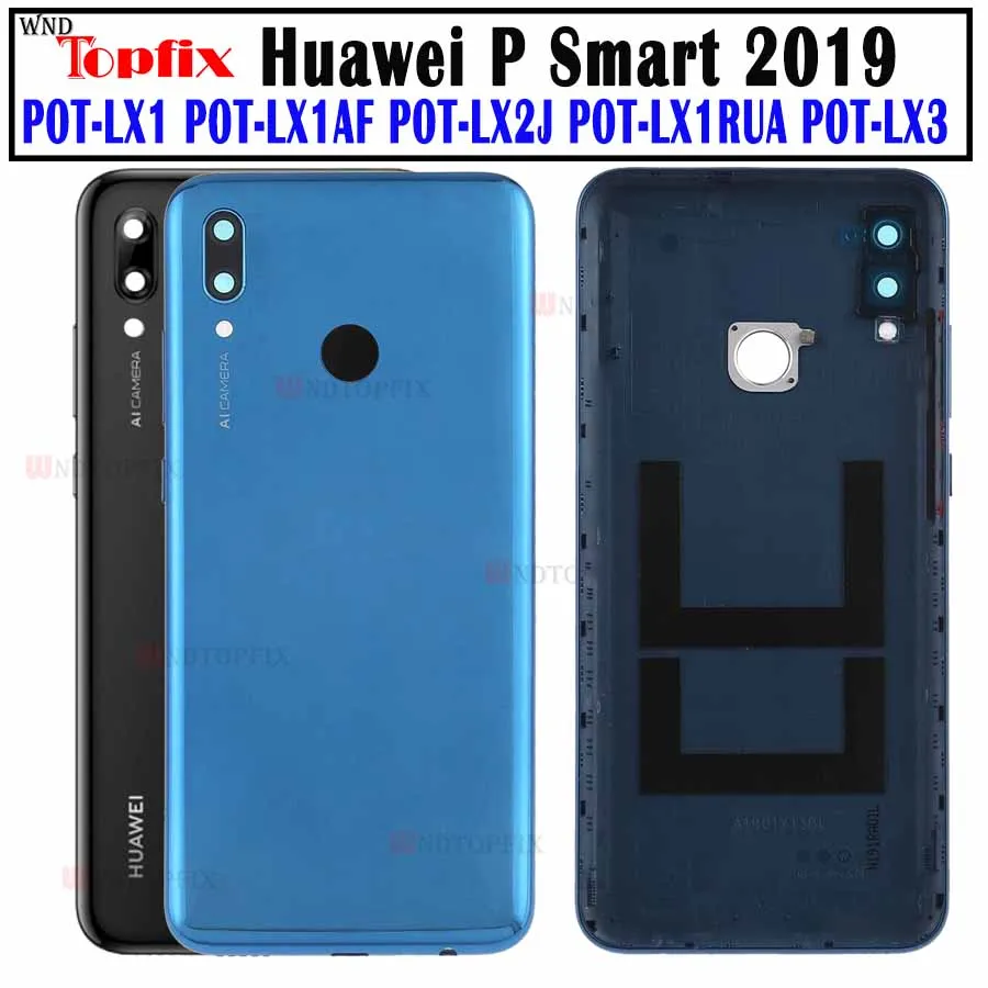 Новый чехол для аккумулятора Huawei P Smart 2019 задней двери задняя крышка из стекла с