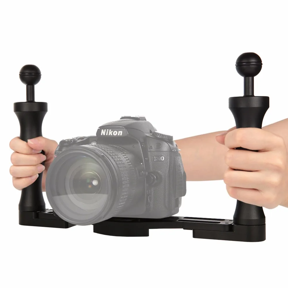 Dual Handle Aluminium Stabilizer Rig Underwater Camera Stabilizer Tray Mount LED Light for GoPro Canon Nikon Fujifilm sony
Dual Handle Aluminium Stabilizer Rig Underwater Camera Stabilizer Tray Mount LED Light for GoPro Canon Nikon Fujifilm sony