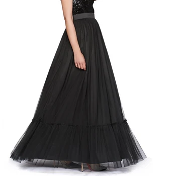 Fashion Black Maxi Skirt High Waist Floor Length Long Skirt for Women Gothic Tutu Solid Mesh Skirt Custom Made Faldas Jupe
Fashion Black Maxi Skirt High Waist Floor Length Long Skirt for Women Gothic Tutu Solid Mesh Skirt Custom Made Faldas Jupe