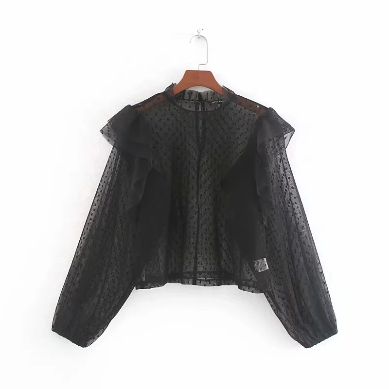 Cascading Ruffle Mesh Cloth Women Shirt Leisure Lady Long Sleeve Blouse 2019 Summer Female Loose Tops S6023
Cascading Ruffle Mesh Cloth Women Shirt Leisure Lady Long Sleeve Blouse 2019 Summer Female Loose Tops S6023