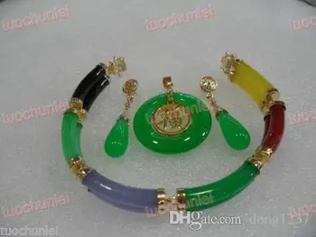 Beautiful Multicolor Jades Link Bracelet Green Jades pendant Necklace Earring set no box>>> Free shipping
Beautiful Multicolor Jades Link Bracelet Green Jades pendant Necklace Earring set no box>>> Free shipping