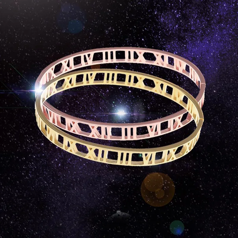 New High Quality Delicate Hollow Roman Numeral Bracelets & Bangles Copper Bangle Fine Jewelry For Women Vacuum Plating Bangle
New High Quality Delicate Hollow Roman Numeral Bracelets & Bangles Copper Bangle Fine Jewelry For Women Vacuum Plating Bangle