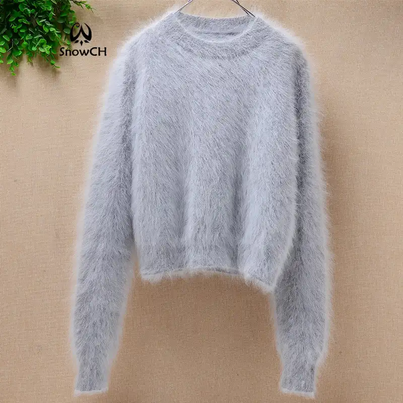 genuine mink cashmere sweater women 100% mink cashmere pullovers