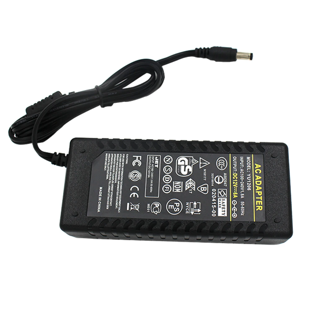 12V6A DC 12V 6A AC 110-240V LED light power adapter LED Power Supply Adapter Transformer for LED strip 5050 2835 DC 5.5*2.5mm
12V6A DC 12V 6A AC 110-240V LED light power adapter LED Power Supply Adapter Transformer for LED strip 5050 2835 DC 5.5*2.5mm