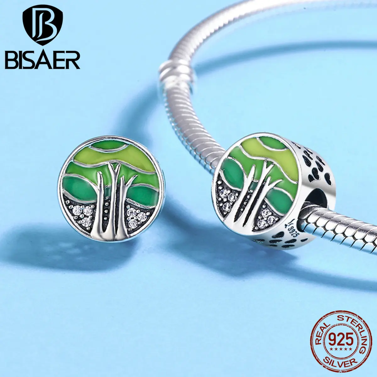 100% 925 Sterling Silver The Spring Tree, Green Enamel Beads Fit Original Charm BISAER Bracelets & Bangles Jewelry ECC220
100% 925 Sterling Silver The Spring Tree, Green Enamel Beads Fit Original Charm BISAER Bracelets & Bangles Jewelry ECC220