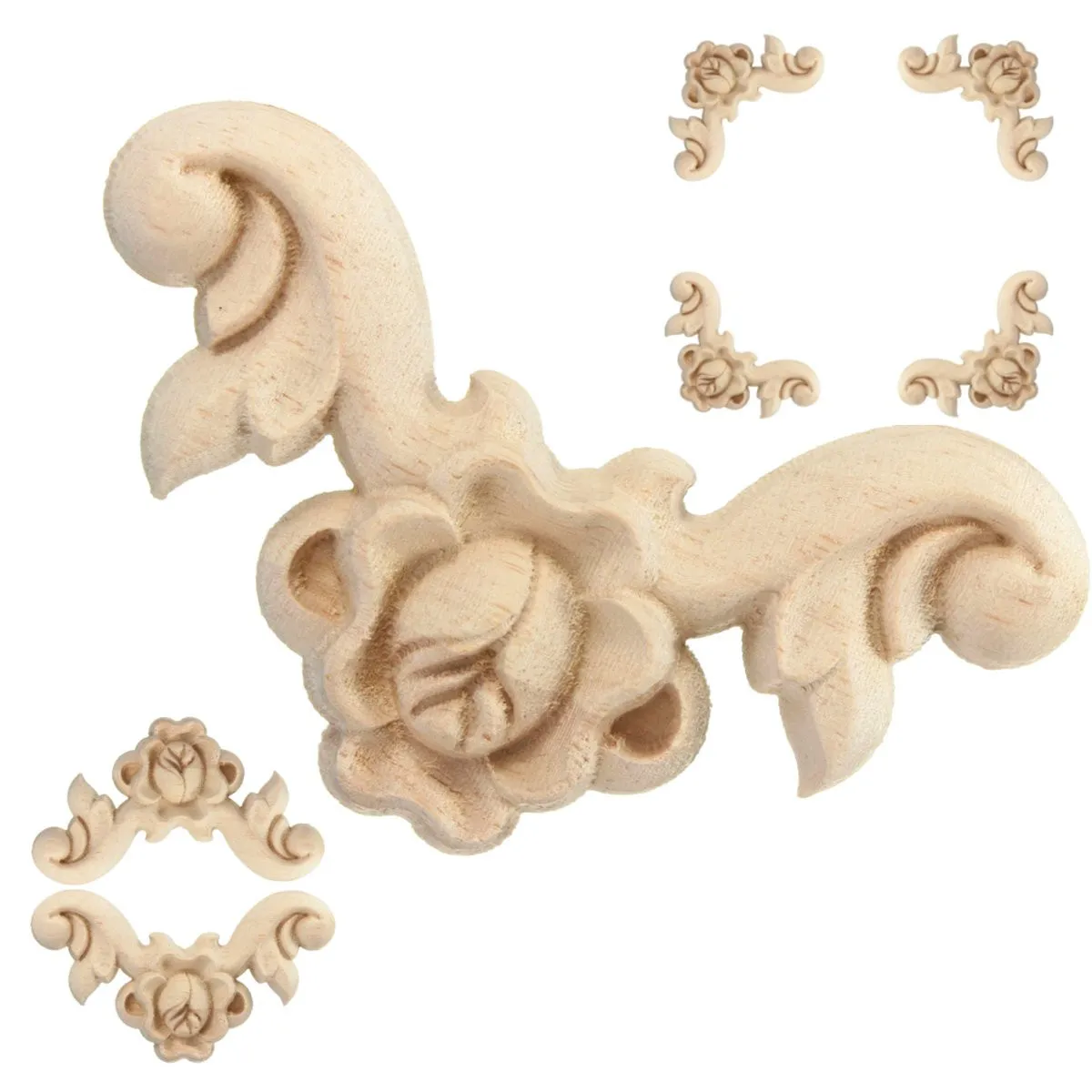 Wood Carved Furniture Corner Applique 6*6cm
