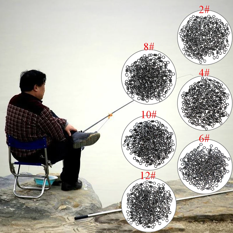 600pcs Fishing Swivels Rolling Swivel Connector with Ball Bearing Solid Rings Sea Fishing Accessories Multi Sizes
600pcs Fishing Swivels Rolling Swivel Connector with Ball Bearing Solid Rings Sea Fishing Accessories Multi Sizes