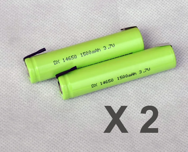 2PCS 3.7V 14650 li-ion rechargeable battery 1500mah lithium ion li-ion cell with welding tab pins flat top
2PCS 3.7V 14650 li-ion rechargeable battery 1500mah lithium ion li-ion cell with welding tab pins flat top