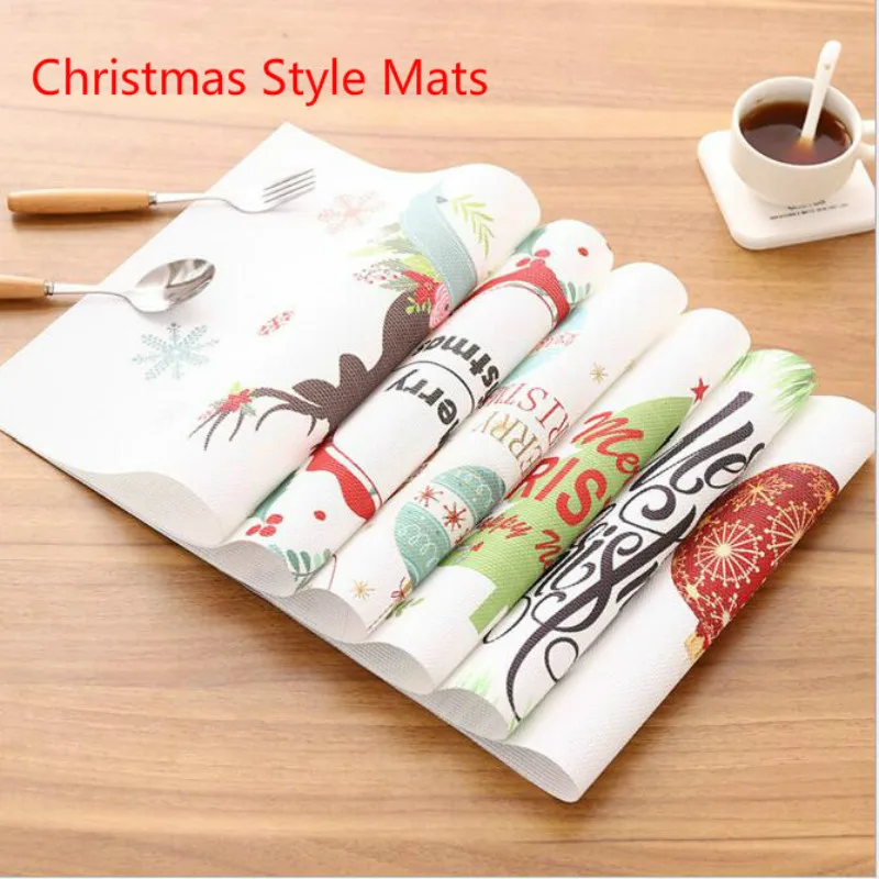 1 pair 30X45cm PVC Printing Christmas Style Placemat Heat Resistant Pads Table Mat Waterproof Dining Coasters Xmas Decoration
1 pair 30X45cm PVC Printing Christmas Style Placemat Heat Resistant Pads Table Mat Waterproof Dining Coasters Xmas Decoration