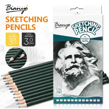 Bianyo 12 Pcs Sketch Pencils Different Hardness 2H-12B Drawing Pencil Set For School Student Standard Pencil Stationery Supplies
Bianyo 12 Pcs Sketch Pencils Different Hardness 2H-12B Drawing Pencil Set For School Student Standard Pencil Stationery Supplies